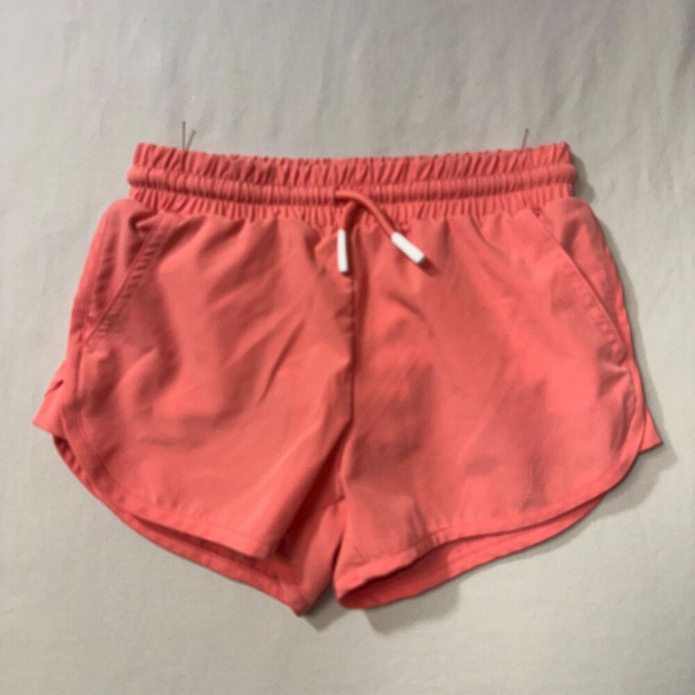 Eddie Bauer Active Shorts Girl's XS 5/6 Coral Pink Adjustable Tie Waist Lined